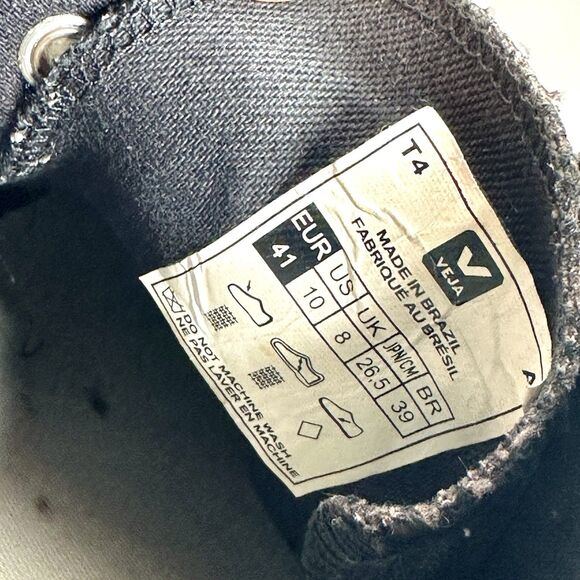 Veja Nova Canvas Low Top Black White Shoes Women's Size 10 Sneakers - Picture 12 of 16